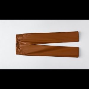 ZARA faux leather straight leg pant.